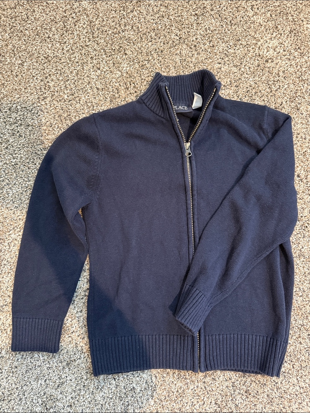 The Children's Place Navy Full-Zip Knit Sweater